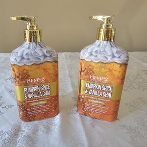Hempz Pumpkin Spice & Vanilla Chai Body Moisturizer - Limited Edition 2 Bottles